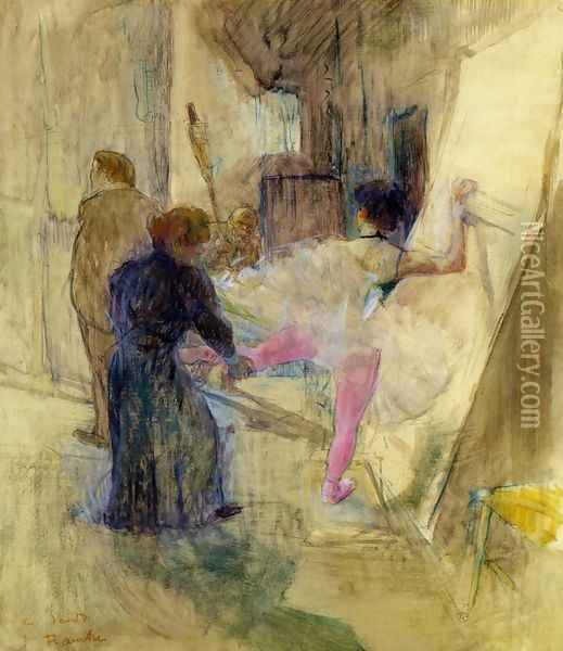 Behind the Scenes Oil Painting - Henri De Toulouse-Lautrec