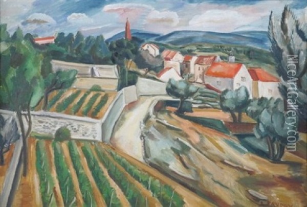 Village Oil Painting - Andre Favory