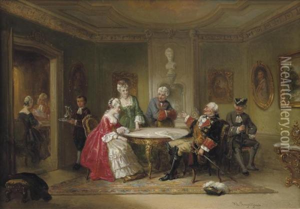 The Commander's Visit Oil Painting - Hendricus Engelbertus Reijntjens