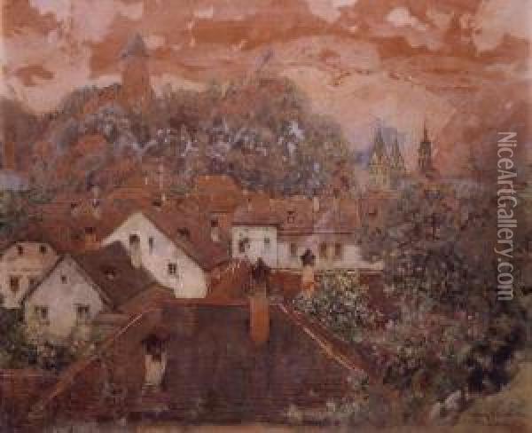 Landscape In Austria Oil Painting - Fritz Lach