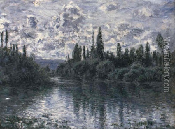 Bras De La Seine Pres De Vetheuil Oil Painting - Claude Monet