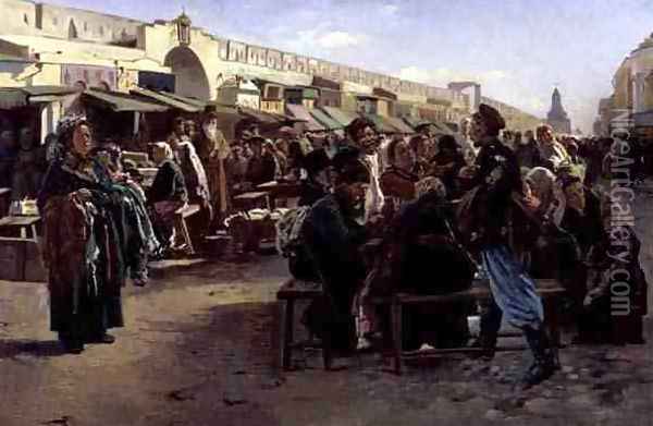 At Noon, 1879 Oil Painting - Vladimir Egorovic Makovsky