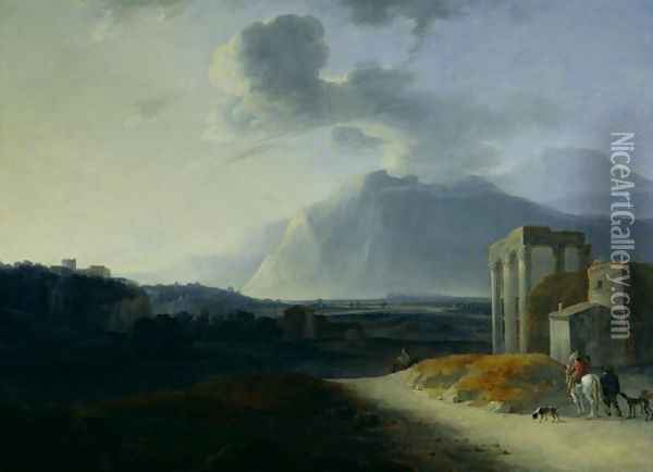 Landscape with Mount Stromboli Oil Painting - Willem Schellinks