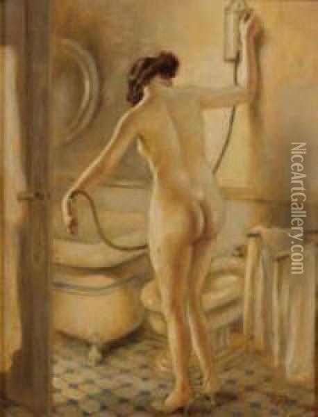Le Bain Oil Painting - Albert Guillaume