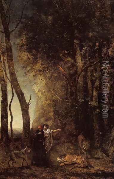 Dante and Virgil Oil Painting - Jean-Baptiste-Camille Corot
