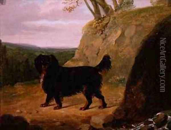 A Cocker Spaniel in the Landscape Oil Painting - E.W. Gill
