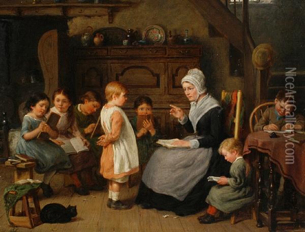The Schoolroom Oil Painting - William Bromley