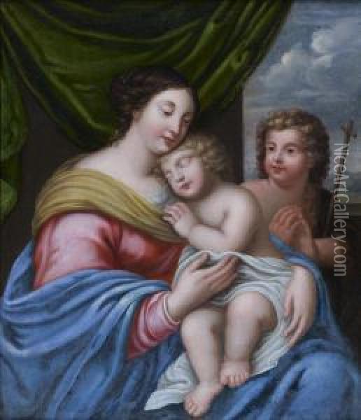 Vierge A L'enfant Avec Saint Jean-baptiste Oil Painting - Jacques De Stella