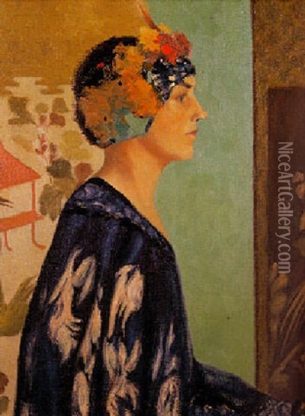 Woman In Chinese Costume Oil Painting - Marion Patten