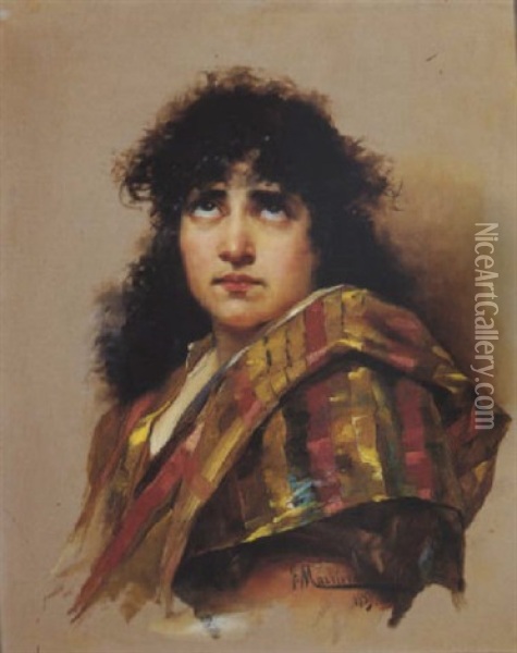 Mujer Arabe Oil Painting - Francisco Masriera Manovens
