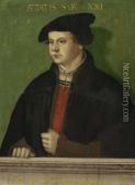 Bildnis Eines 21- Jahrigen Mannes, 1538. Oil Painting - Hans Brosamer