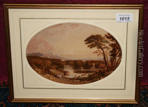 Landscape And One Other Landscape View Oil Painting - John Varley
