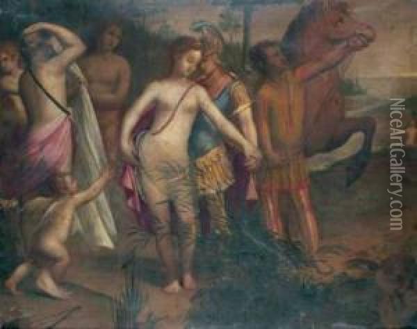 Scena Mitologica Oil Painting - Parrasio Micheli