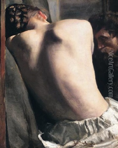 The Artist's Model Oil Painting - Benes (Benesch) Knuepfer