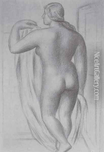 Standing female nude Oil Painting - Mark Gertler