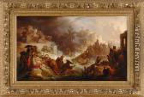 Die Schlacht Bei Salamis. Oil Painting - Wilhelm von Kaulbach