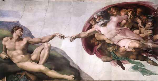 Creation of Adam 1510 Oil Painting - Michelangelo Buonarroti