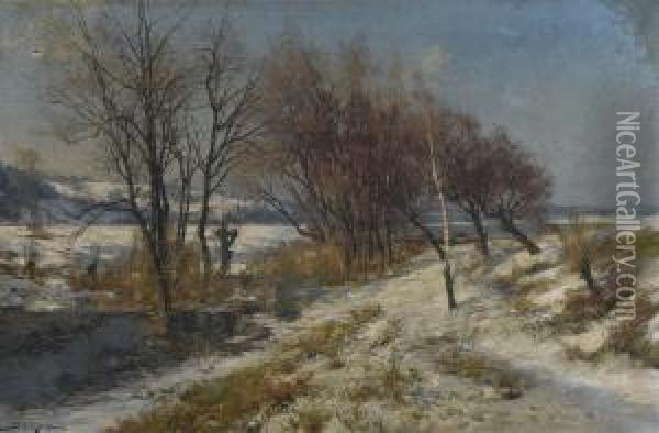 Winterlandschaft Oil Painting - Jacques Matthias Schenker