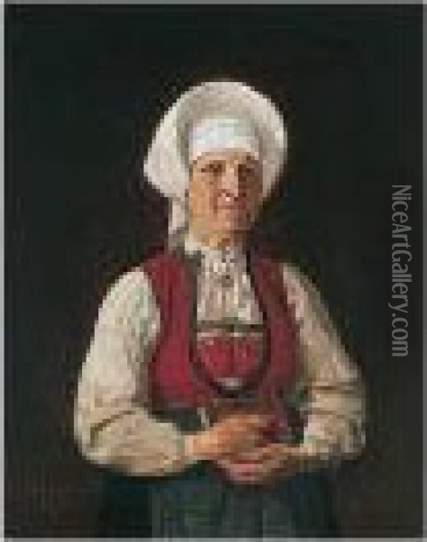 Ragnild Sjursdotter Oystese Oil Painting - Adolphe Tidemand