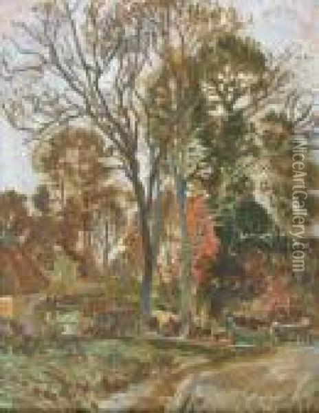 East Lothian Landscape Oil Painting - Robert Noble