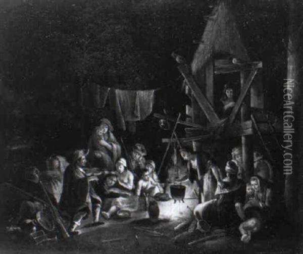 Nachtliches Zigeunerlager Oil Painting - Johann Conrad Seekatz