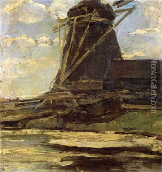 The French Mill At The Gein Oil Painting - Piet Mondrian
