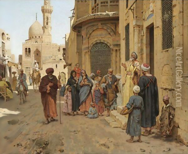 A Captive Audience, Cairo Oil Painting - Arthur von Ferraris