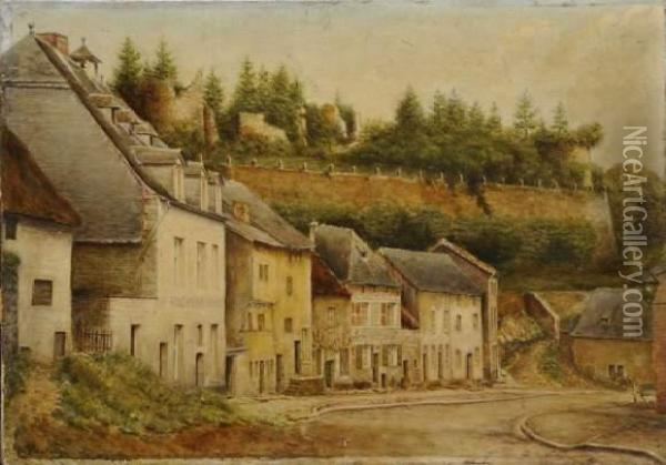 L'ecole Du Village Oil Painting - Ch. Giantorini
