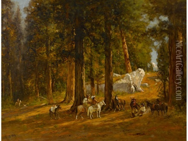 Riders In The Sierras Oil Painting - Thomas Hill