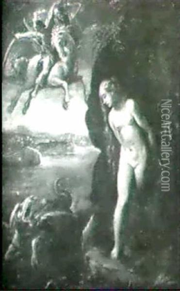Persee Delivrant Andromede Oil Painting - Giuseppe Cesari