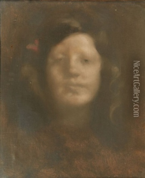 Portrait De Lucy Carriere Oil Painting - Eugene Carriere