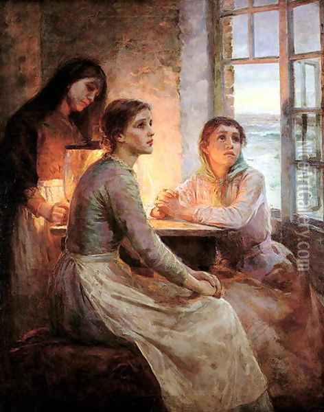 The Three Fishers Wives Oil Painting - Mrs Henry Harewood Robinson