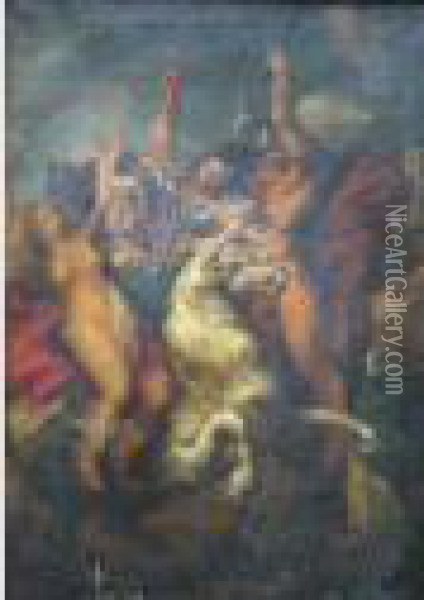 The Rape Of The Sabine Women Oil Painting - Jacob Jordaens