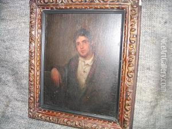 Young Man In A Tartan Cape Oil Painting - George Harvey