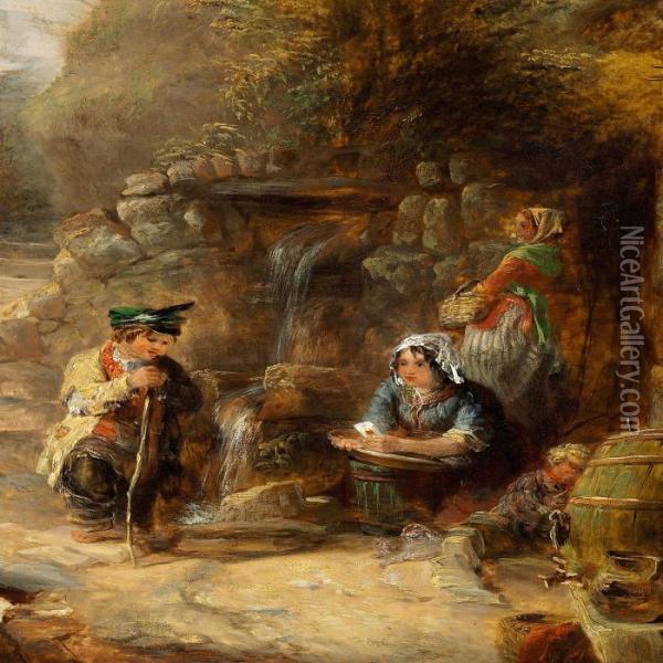 The Villagemessenger Oil Painting - Sir David Wilkie