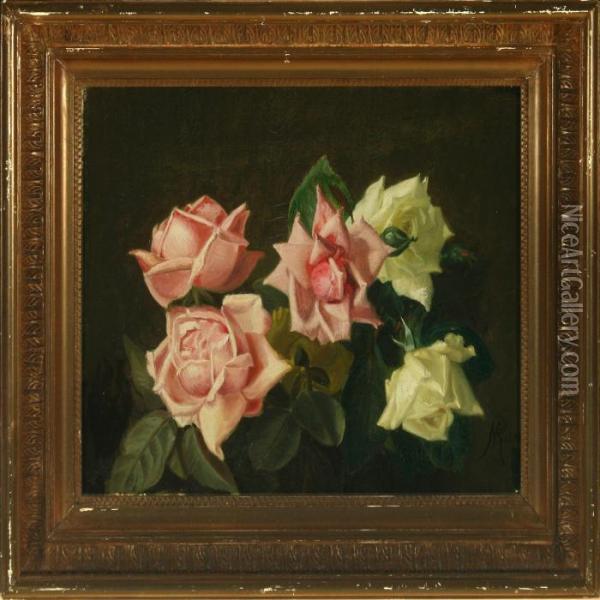 Roses Oil Painting - Niels Peter Rasmussen