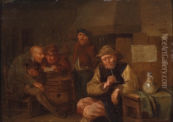 Bauerliches Wirtshausinterieur Oil Painting - Egbert van Heemskerck the Elder