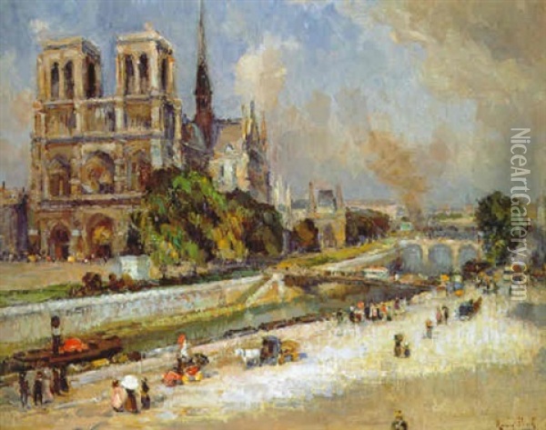 Notre Dame De Paris Oil Painting - Maurice Blieck