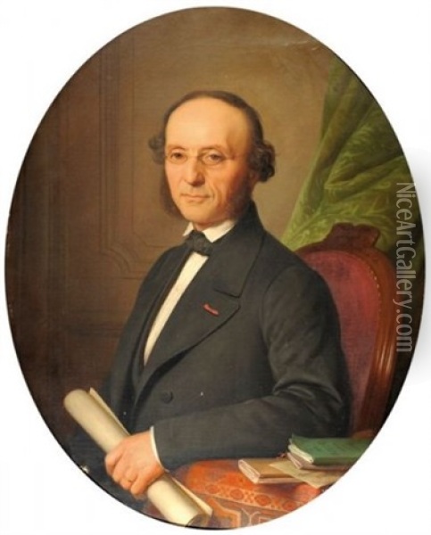 Portrait D'homme Oil Painting - Claude Anthelme Honore Trimolet