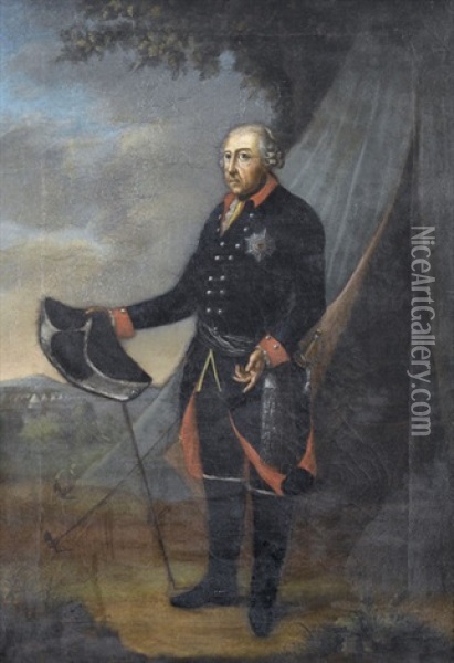 Bildnis Von Friedrich Ii, Konig Von Preussen Oil Painting - Hans Jakob Brunschweiler