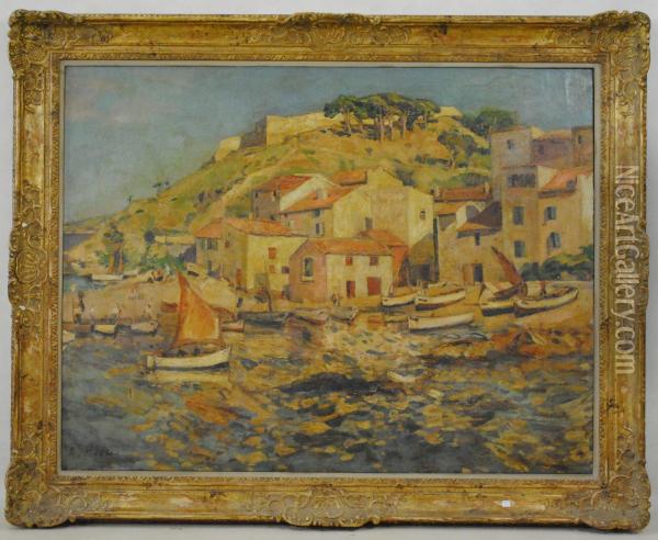 Le Petit Port De St Tropez Oil Painting - A. Keller