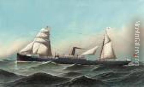 The Steam Sail Ship Critic Oil Painting - Antonio Nicolo Gasparo Jacobsen