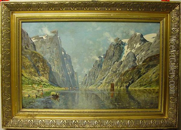 Fjordlandschaft Oil Painting - Jaromir Funke