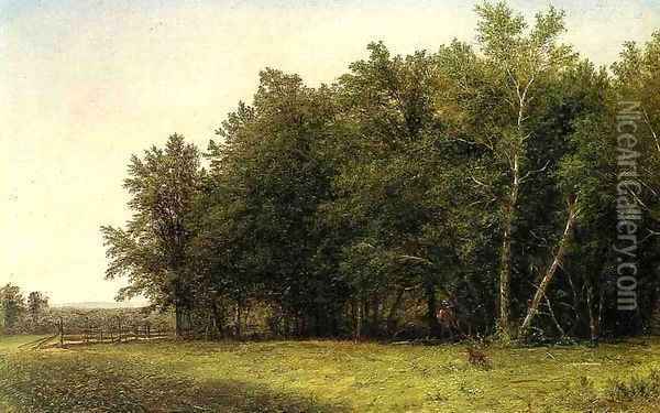 Landscape with Hunter no dates listed Oil Painting - John William Casilear