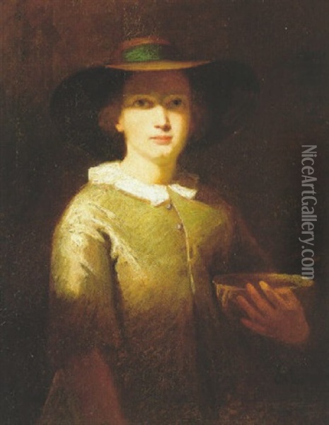 Campesina Con Sombrero Oil Painting - Johann George Schwartze