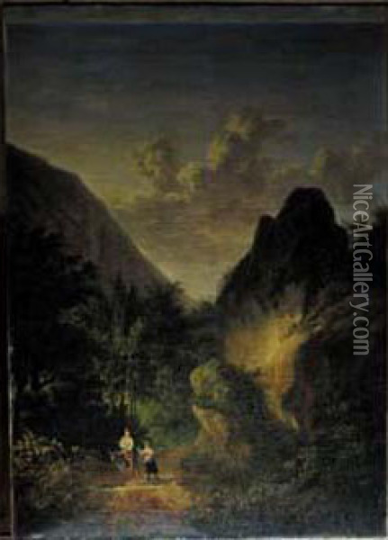  Vue Prise Au Pied Du Grand Scheidegg, En Suisse  Oil Painting - Casimir, Marquis De Cypierre