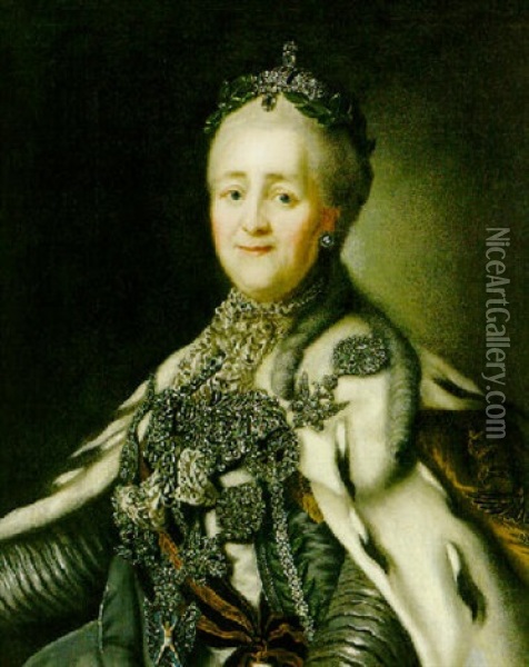 Kejsarinnan Katarina Av Ryssland Oil Painting - Alexander Roslin