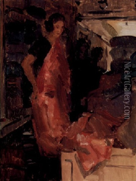 The Wijnmans Fashion Store Oil Painting - Isaac Israels