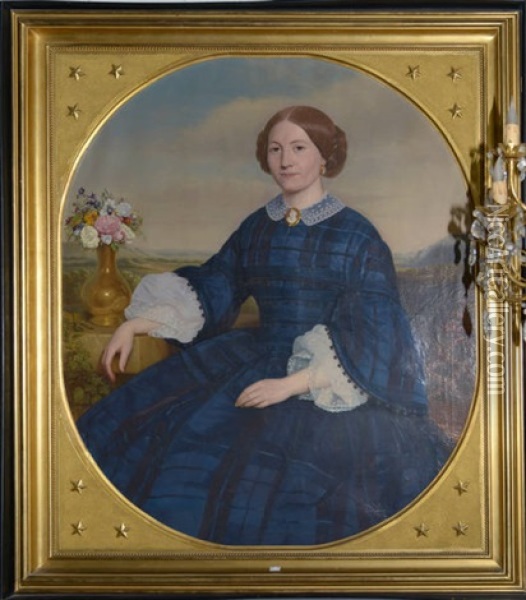 Portrait D'elodie Quinet Oil Painting - Edouard Parez