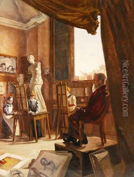 The Art Class Oil Painting - F.A. Howard